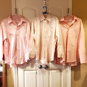 Brooks Brothers Set of Three Pink and Cream Button-Up Shirts